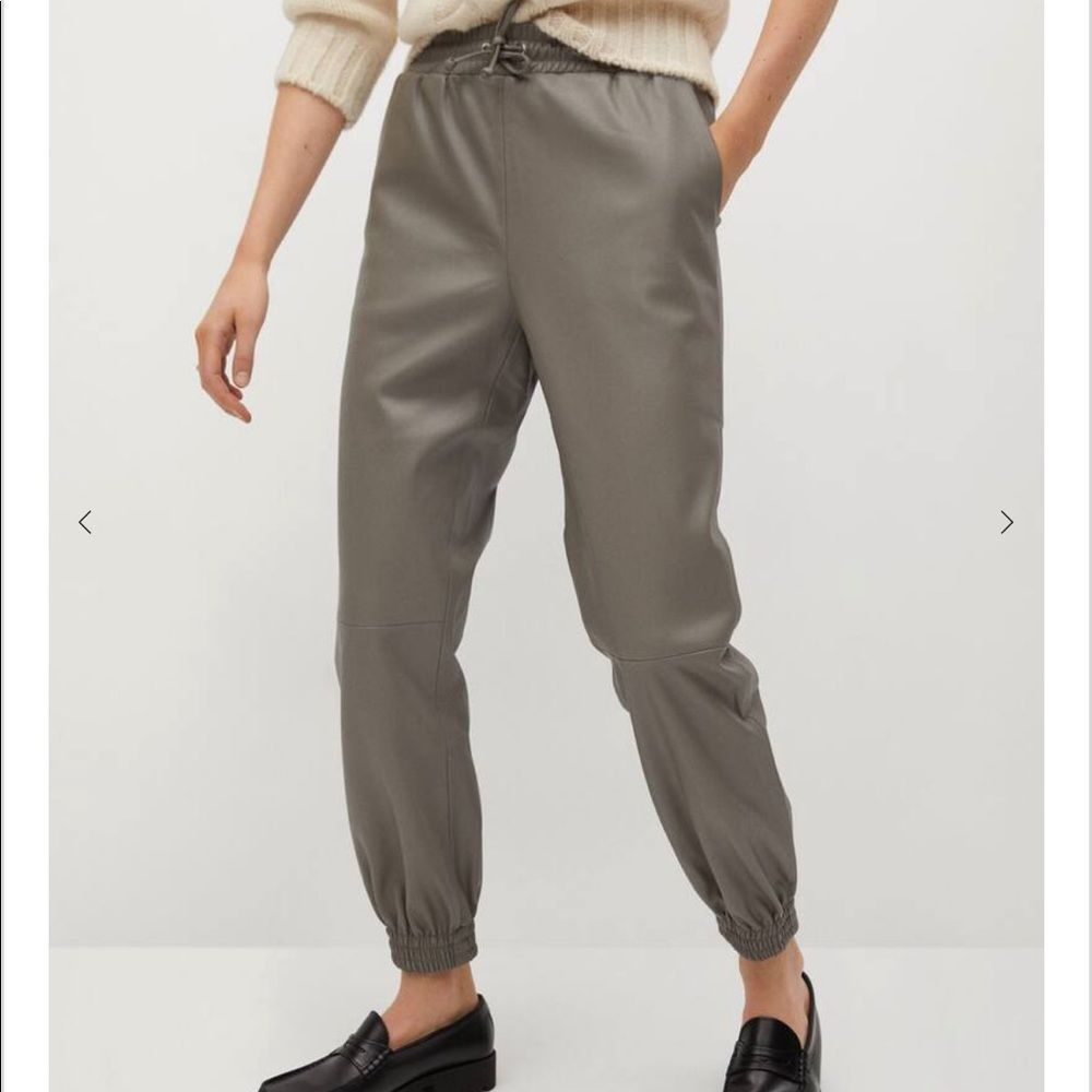 MNG Faux-leather pants